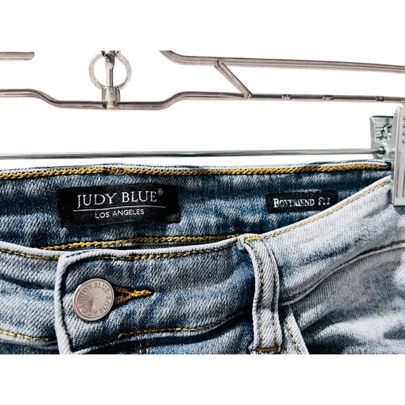 Judy Blue Boyfriend Distressed Paint Speckled Denim Blue Jeans Size 32 Cotton - Picture 2 of 7